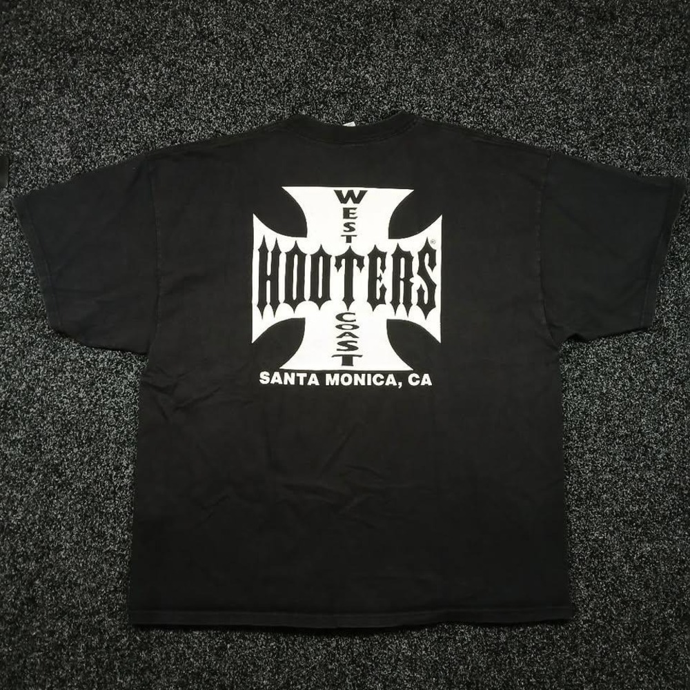 Hooters West Coast Choppers Parody Santa Monica CA Graphic T-Shirt Black 2XL